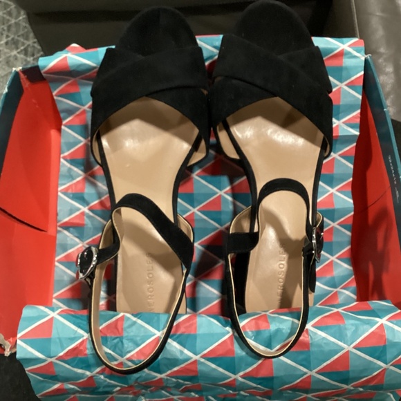 AEROSOLES BLACK SUEDE PLATFORM SANDAL | SZ 12 M - Picture 7 of 12